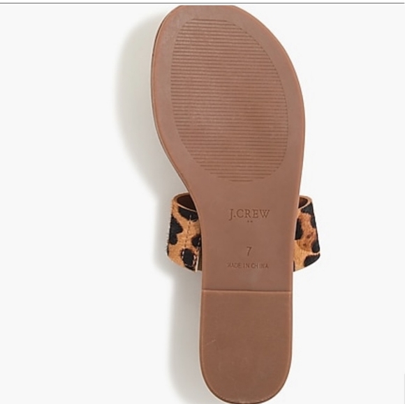 J.CREW Leopard Calf Hair Easy Slide Sandals Size 6 - Picture 4 of 4